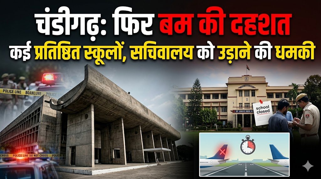 चंडीगढ़ में फिर बम की दहशत कई प्रतिष्ठित स्कूलों की सचिवालय को मिली उड़ने की धमकी दो उडाने भी निशाने पर ….