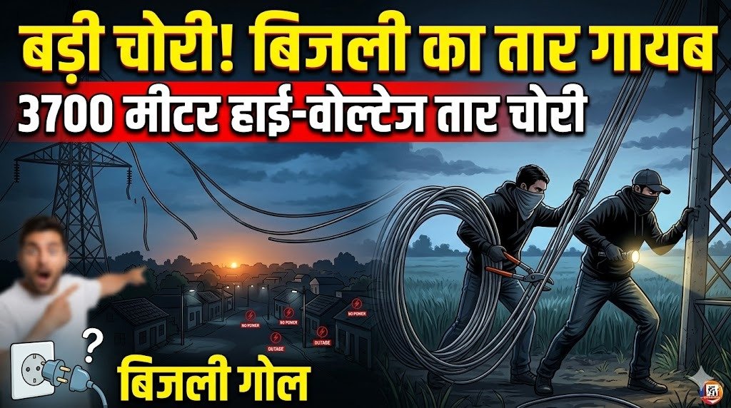 चोरों ने उड़ाया 3700 मीटर हाई-वोल्टेज बिजली का तार…