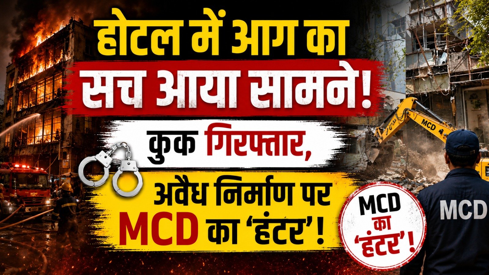 “होटल में आग का सच आया सामने: कुक गिरफ्तार, अवैध निर्माण पर MCD का ‘हंटर’!”