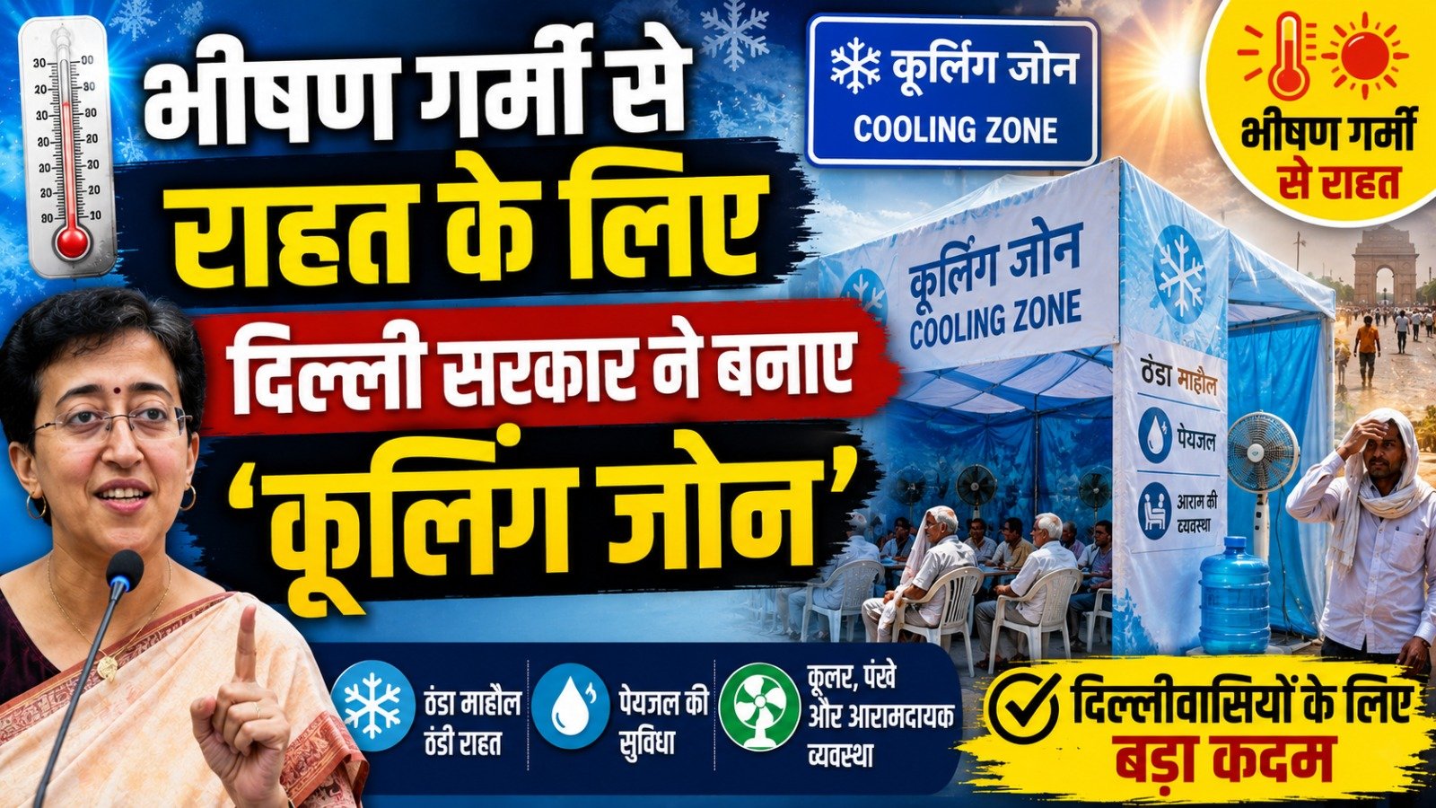 भीषण गर्मी से राहत के लिए दिल्ली सरकार ने बनाए ‘कूलिंग जोन’…